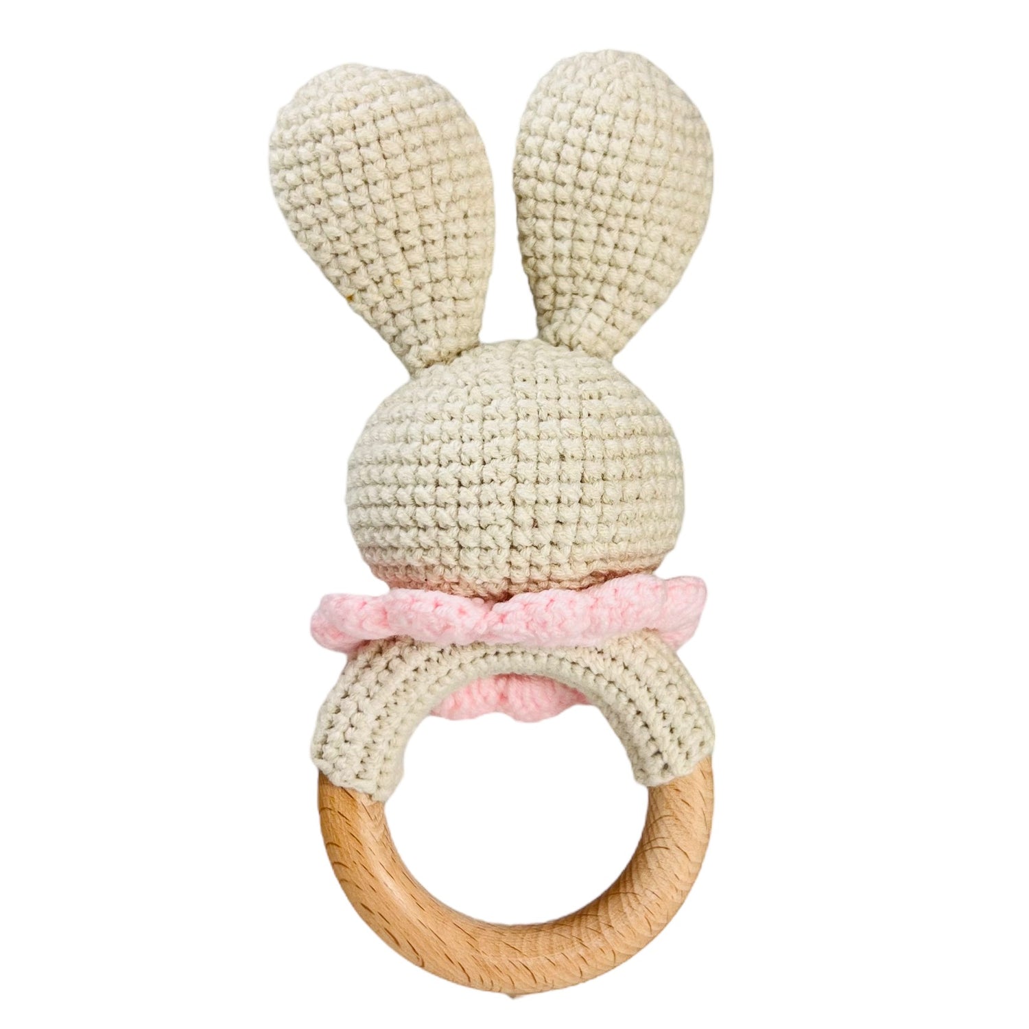 Baby Rattle - Bunny Pink Bib