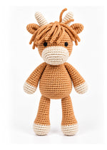 Highland cow crochet doll front view