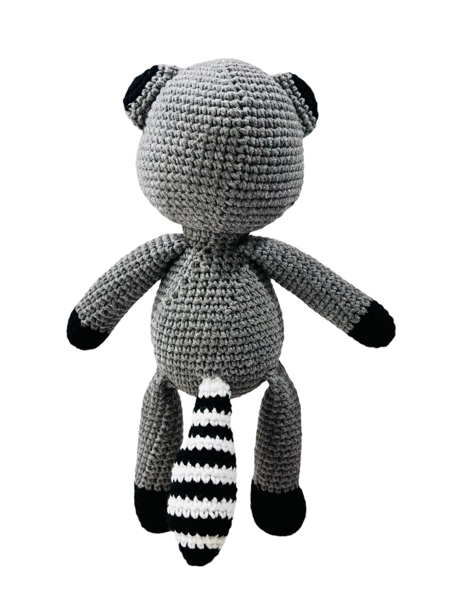 Crocheted Animal Doll - Rocky, the Raccoon