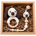 Fernando & James Puppy Rattle and Pacifier Holder Gift Set