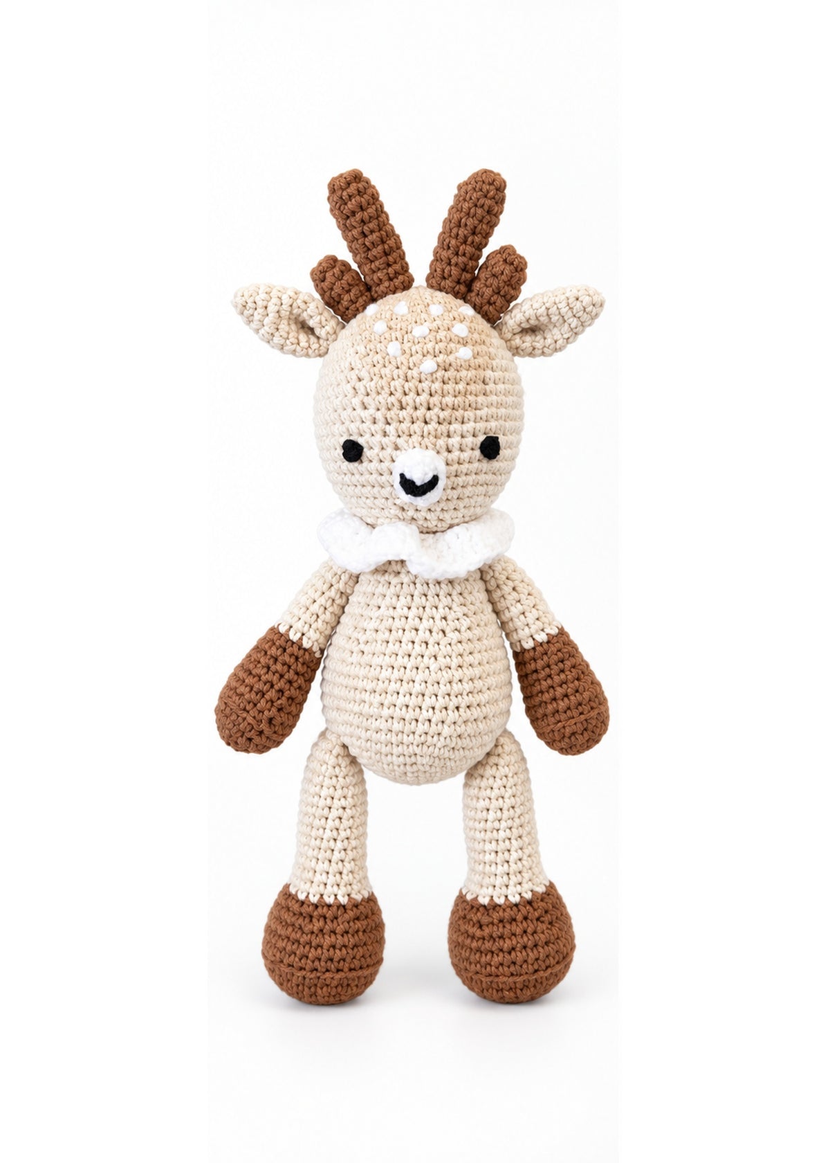 Dash handmade crochet deer doll front view