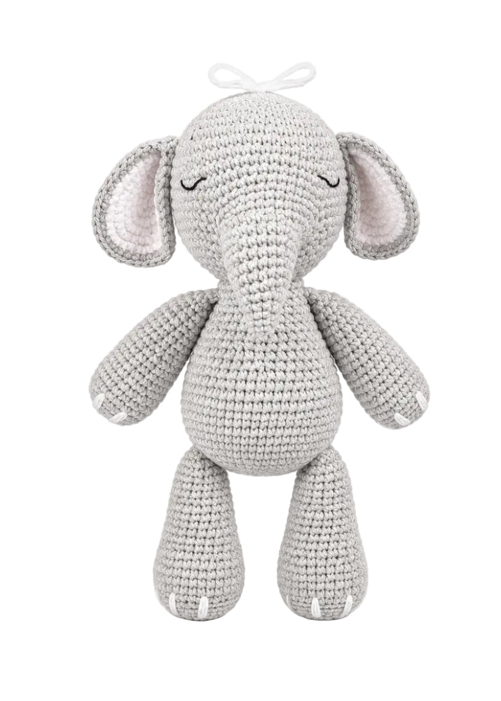 Ellie elephant crochet doll front view