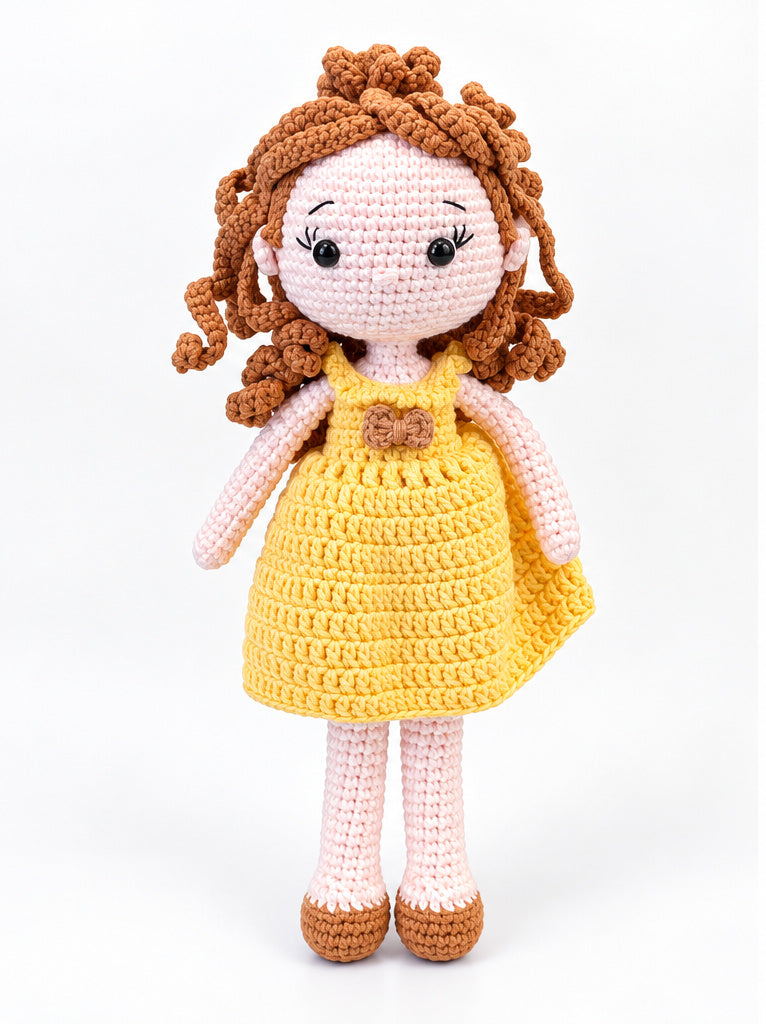 Enchanted Rose Princess crochet doll front view