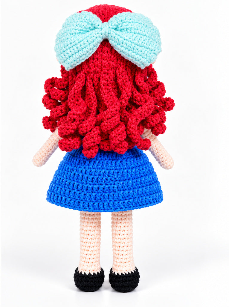 Highland Princess crochet doll back view