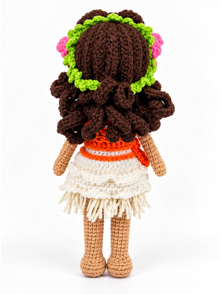 Island Princess crochet doll back view