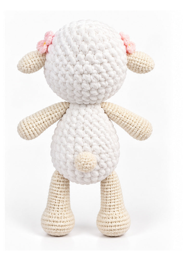 Lamb crochet doll back view