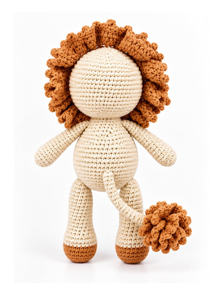 Leo lion crochet doll back view