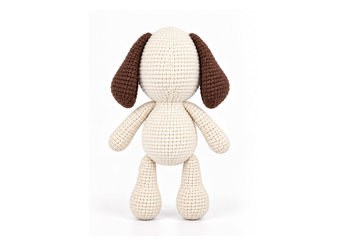 Pedro puppy crochet doll back view