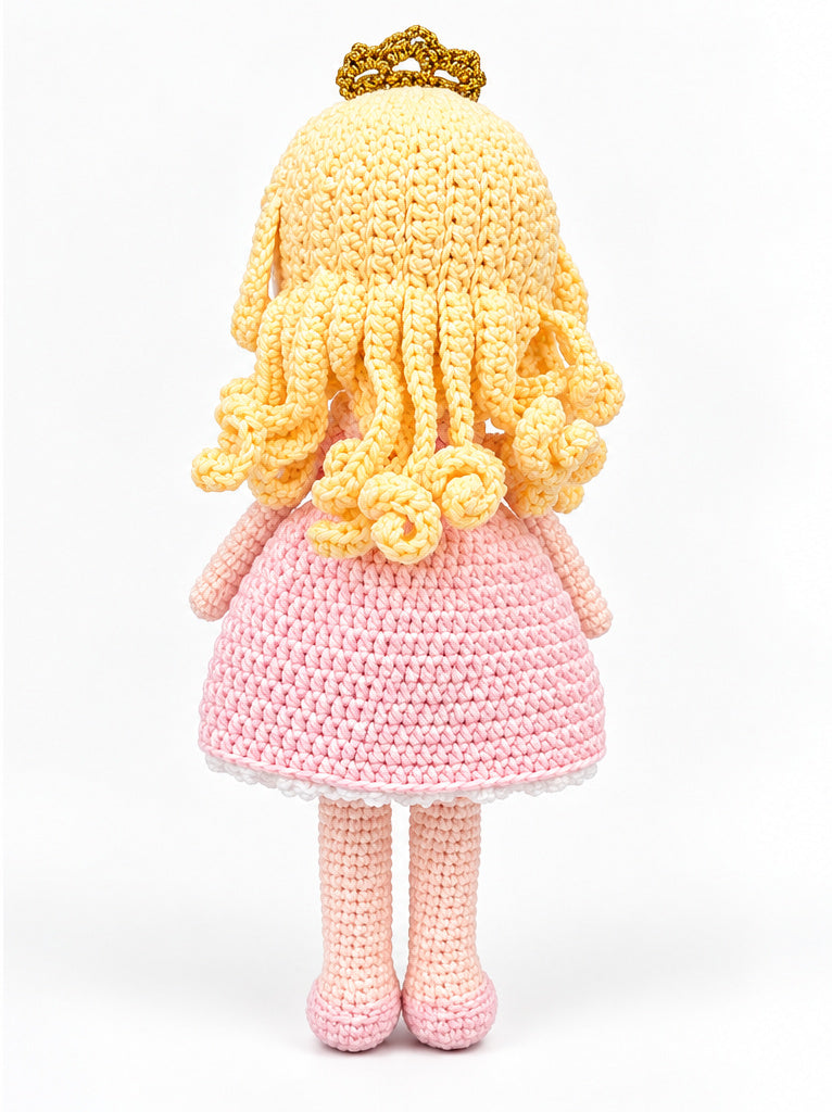 Royal Rose Princess crochet doll back view