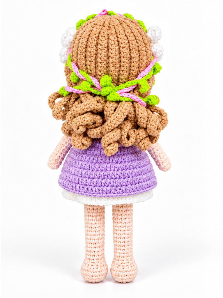 Tower Princess crochet doll back view