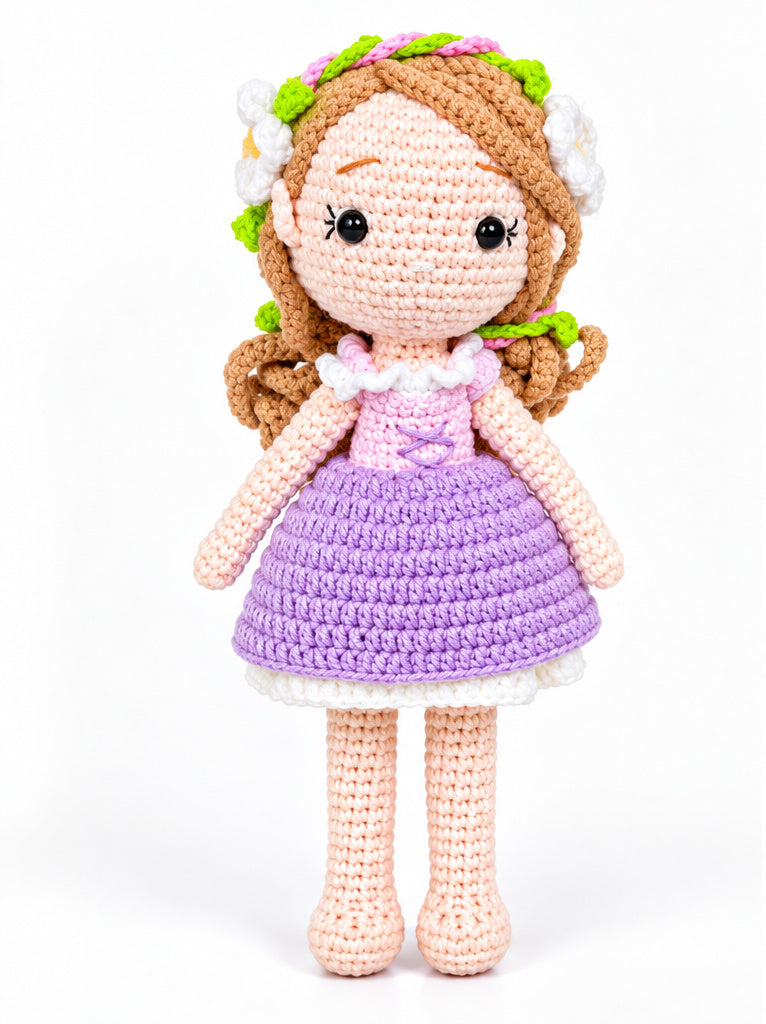 Tower Princess crochet doll front view