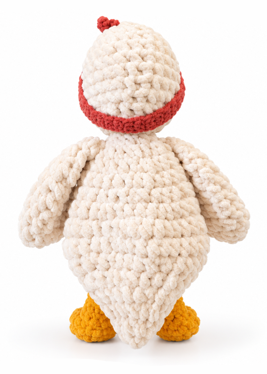 Fernando & James Duck Girl Snuggler back view with removable crocheted headband
